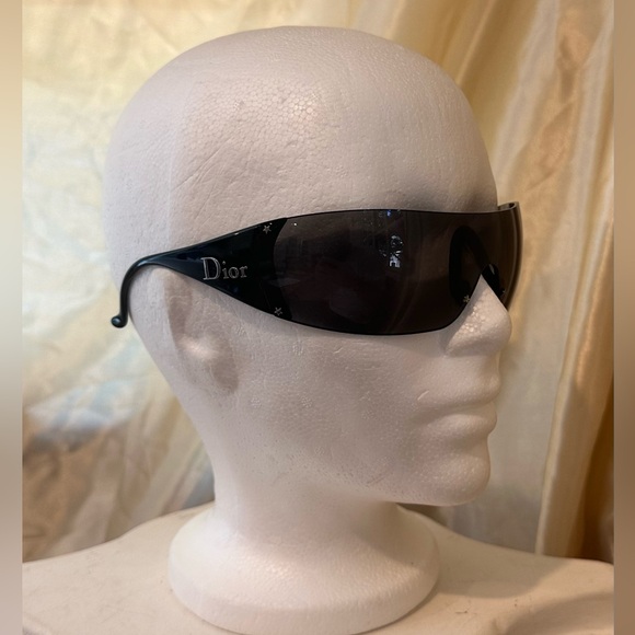 Dior Ski 5 RARE Vintage Y2K Rimless Shield Sunglasses in Black - Picture 12 of 16